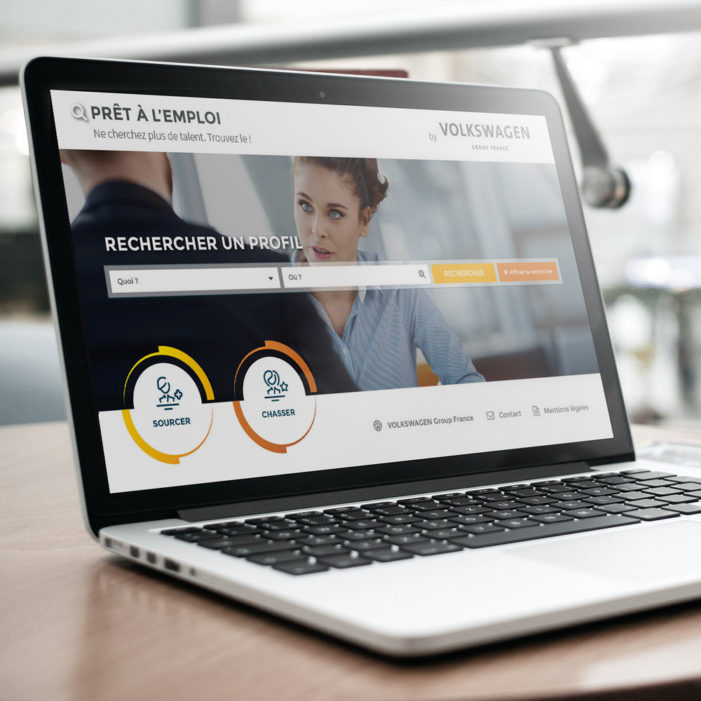 Webdesign de l'application "Prêt à l'emploi" pour "Volkswagen Group France"