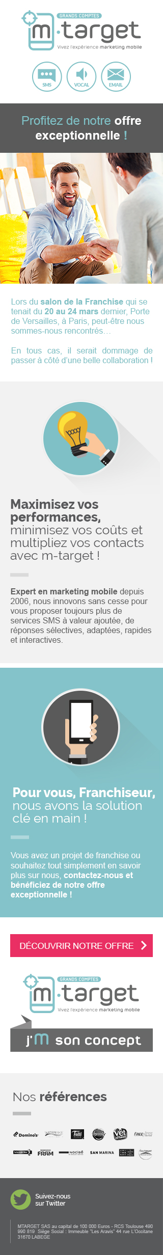 M-TARGET Emailing Franchiseurs Remerciements