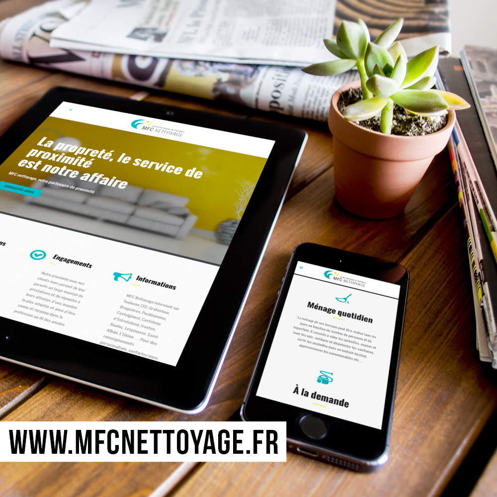 Webdesign et intégration du site internet MFC Nettoyage