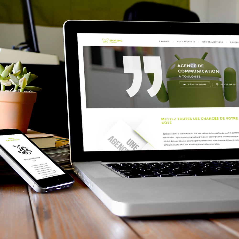 Webdesign et intégration du site internet "Sporting Comm" (agence de communication)