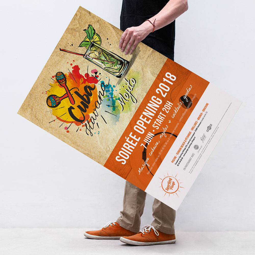 Affiche pour la soirée d'ouverture de Sporting Plage